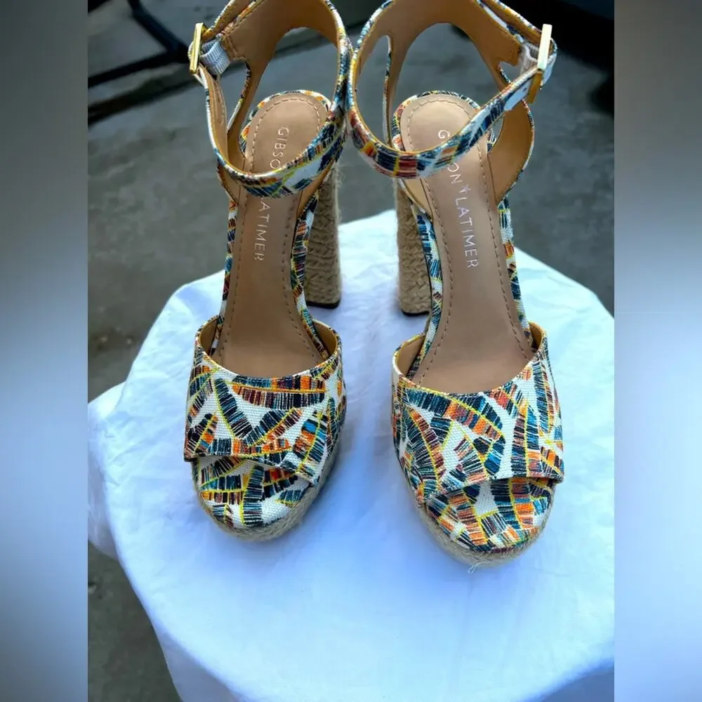 New Gibson Latimer Open Toes Platform Heels size 7 - Picture 1 of 9